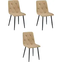 Leobert Libra gestoffeerde fauteuil (bruine stof, zwarte poten), 3-delige set