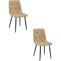 Leobert Libra fauteuil (bruine bekleding, zwarte poten), set van 2