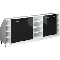 Vicco R-Line Keukenkast voor schuine wand – 210 cm Set van 5 Zwart hoogglans