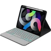 INF Tablethoes met verlicht toetsenbord voor iPad Black&White iPad 10 10,9 inch