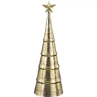 Mica Decorations Decoratie Kerstboom - H43 x Ø13 cm - Aluminium - Goud