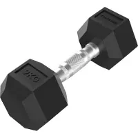 Tunturi Platinum Hexa Dumbbell - Rubber - 1x 9kg - Zwart