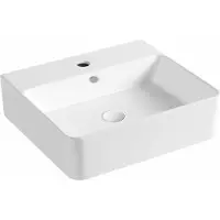 Bruckner Neasa aanrecht keramische wastafel 52x42cm, wit