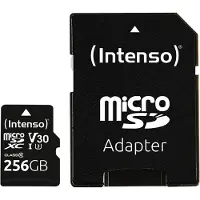 Intenso Professional miniSDXC-kaart Retail 256 GB Class 10, UHS-I U3, v30 Video Speed Class Watervast, Temperatuurbeste