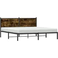 vidaXL Bedframe zonder matras metaal gerookt eikenkleurig 180x200 cm