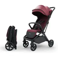 Kinderkraft NUBI 3 Buggy – Lichtgewicht & Automatisch Inklapbaar – Tot 27 kg – Verstelbare Rugleuning – Bourgogne