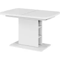Vicco Eettafel Fenaro, Wit, 120-160 x 80 cm met open compartimenten