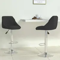 Prolenta Maison Exclusive - 2 barkrukken, zwart, fluweel