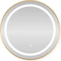 Sensahome Ronde LED Badkamerspiegel – Dimbaar Wandspiegel met Verlichting – Metalen Frame – 2700K/4500K/6400K – 60 cm – Goud
