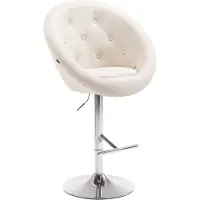 CLP London V2 Barkruk Stof chroom/creme