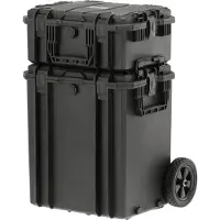 YATO Set van 2 Waterdichte Hermetische Koffers - Met Wielen & Uittrekbaar Handvat - IP67 & IP55 - Inclusief Plukschuim - Stootvast & Stofdicht