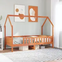 Prolenta Maison Exclusive - Kinderbed, huisbedmodel, wassgroen, 80x200 cm, grenenhout