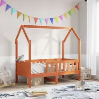 Prolenta Maison Exclusive - Kinderbed, huisbedmodel, wassgroen, 70x140 cm, grenenhout