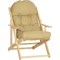HOMCOM -Relaxsessel-Buchenholz, Schaumstoff-71L x 89B x 96H cm-Braun