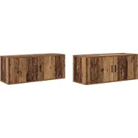 Syfax Wandtv-kast Set 2 pcs Oud Hout 100 x 34,5 x 40 cm Bewerkt hout