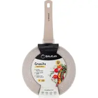 Galicja Traditionele koekenpan met marmeren anti-aanbaklaag, GRANITA, 20 cm, beige kleur, anti-aanbaklaag, antisliphandvat