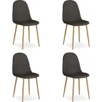 Homestyle4u Eetkamerstoel set van 4, antraciet. Eettafel, stoelen, eetkamerstoelen, keukenstoelen, gestoffeerde stoelen, modern