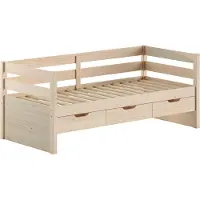 Vipack Kajuitbed Maggie - Met 3 Opberglades - 90 X 200 - Massief Dennenhout - Milky Pine - - Kajuitbed - Beige - Hout Eenpersoons Kajuitbed
