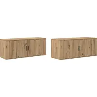 Syfax Wandtv-kast Set 2 pcs Artisan Eiken Bewerkt hout