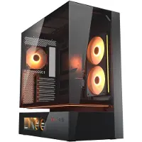Cougar CFV235 Midi-tower PC-behuizing Zwart 4 voorgeïnstalleerde ventilators, Geïntegreerde verlichting, Zijvenster, Stoffilter