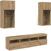Sonstiges TV Wand Eenheden met LED 5 pcs Artisan Eiken Bewerkt hout