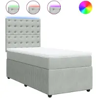 Syfax Boxspring met matras fluweel lichtgrijs 100x200 cm