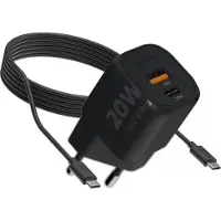 Xtorm 20W GAN2 Ultra Oplader usb c + 1 meter kabel (100W) - USB-C / USB-A Snellader - Power Delivery - Charger - GRS Gerecycled Plastic - Zwart