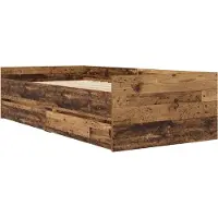 Syfax Bedframe met lade Oud Hout 90 x 200 cm Massief grenenhout