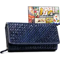 Peterson Rovicky damesportemonnee van natuurlijk leer, granaatrood, met RFID-bescherming, 17x10 cm