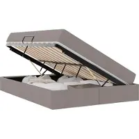 vidaXL Opbergbed met matras met opslag Taupe 140 x 200 cm Polyester