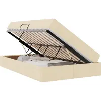 vidaXL Opbergbed met matras met opslag Crème 120 x 190 cm Polyester
