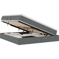 vidaXL Opslag bed met matras Donkergrijs 180 x 200 cm Polyester