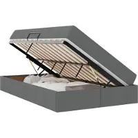vidaXL Opbergbed met matras Donkergrijs 120 x 190 cm Polyester