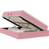 vidaXL Opbergbed met matras met matras Roze 140 x 190 cm Fluweel
