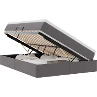 vidaXL Opslag bed met matras met matras Grijs 140 x 200 cm Kunstleer