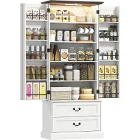 HOMCOM Keukenkast - Spaanplaat - 76x39,5x183cm - Wit