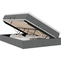 Syfax Opslag bed met matras Donkergrijs 140 x 190 cm Polyester