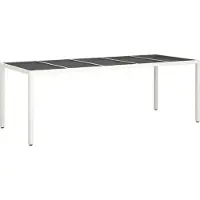 Syfax Tuintafel 250x100x75 cm poly rattan en gehard glas wit