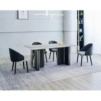 AEA Rechteckiger Esszimmer Tisch 4x Stühle Moderne Esszimmergruppe 5tlg