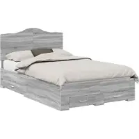 Syfax Bedframe met lade Grijs Sonoma 120 x 200 cm Bewerkt hout