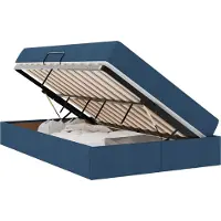 vidaXL Opbergbed met matras met matras Blauw 120 x 190 cm Polyester