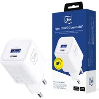 3MK Accessoires - Hyper Charger, PD 33W, GaN, QC4+, PPS, AFC, FCP, SCP, 1A 1C, wit