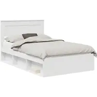 vidaXL Bedframe met hoofdeinde Wit 120 x 190 cm Massief grenenhout
