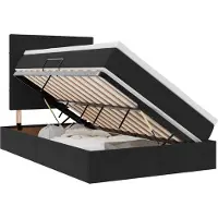 vidaXL Opslag bed met matras met hoofdeinde Zwart 120 x 200 cm Fluweel