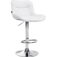 CLP Barkruk, bekleed met kunstleer, kleur: crème, frame: wit