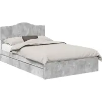 vidaXL Opbergbed met lade Beton Grijs 135 x 190 cm Bewerkt hout