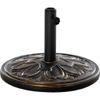 Outsunny Parasolvoet met middenpaal - Kunststof - 48x48x34cm - Goud