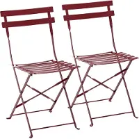 Oviala - Set van 2 opvouwbare stalen stoelen in paars - Rome