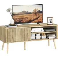 HOMCOM TV-meubel - MDF - 115x35x49cm - Eiken