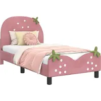 Syfax Bedframe voor kinderen met hoofdbord Roze 80 x 160 cm Fluweel